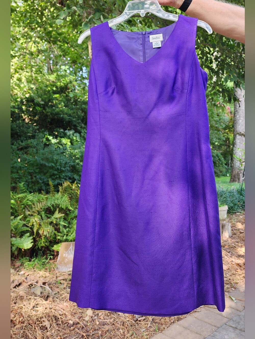 Neiman Marcus Vintage Purple Silk Shantung Sheath Dress Size 6